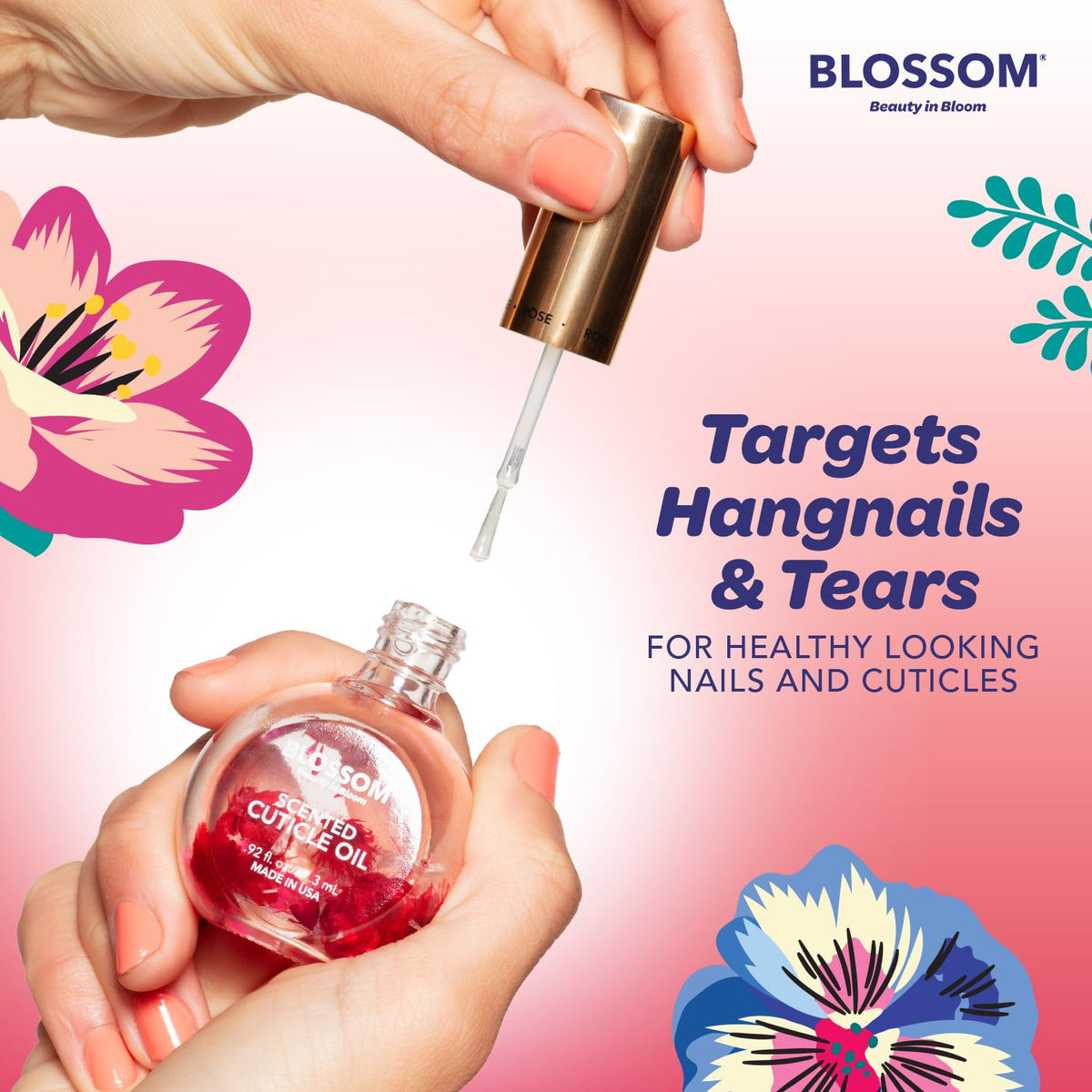 Blossom Cuticle Oil Raspberry Scent packaging close-up