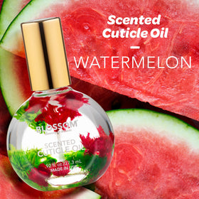 Blossom Cuticle Oil Watermelon bottle with real flowers