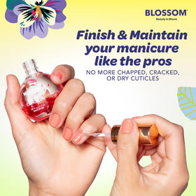 Blossom Cuticle Oil with lavender flowers displayed