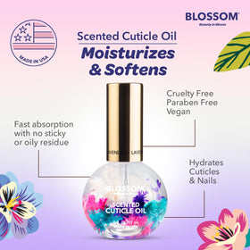 Blossom Lavender Cuticle Oil 0.5 fl. oz cap open showcasing oil
