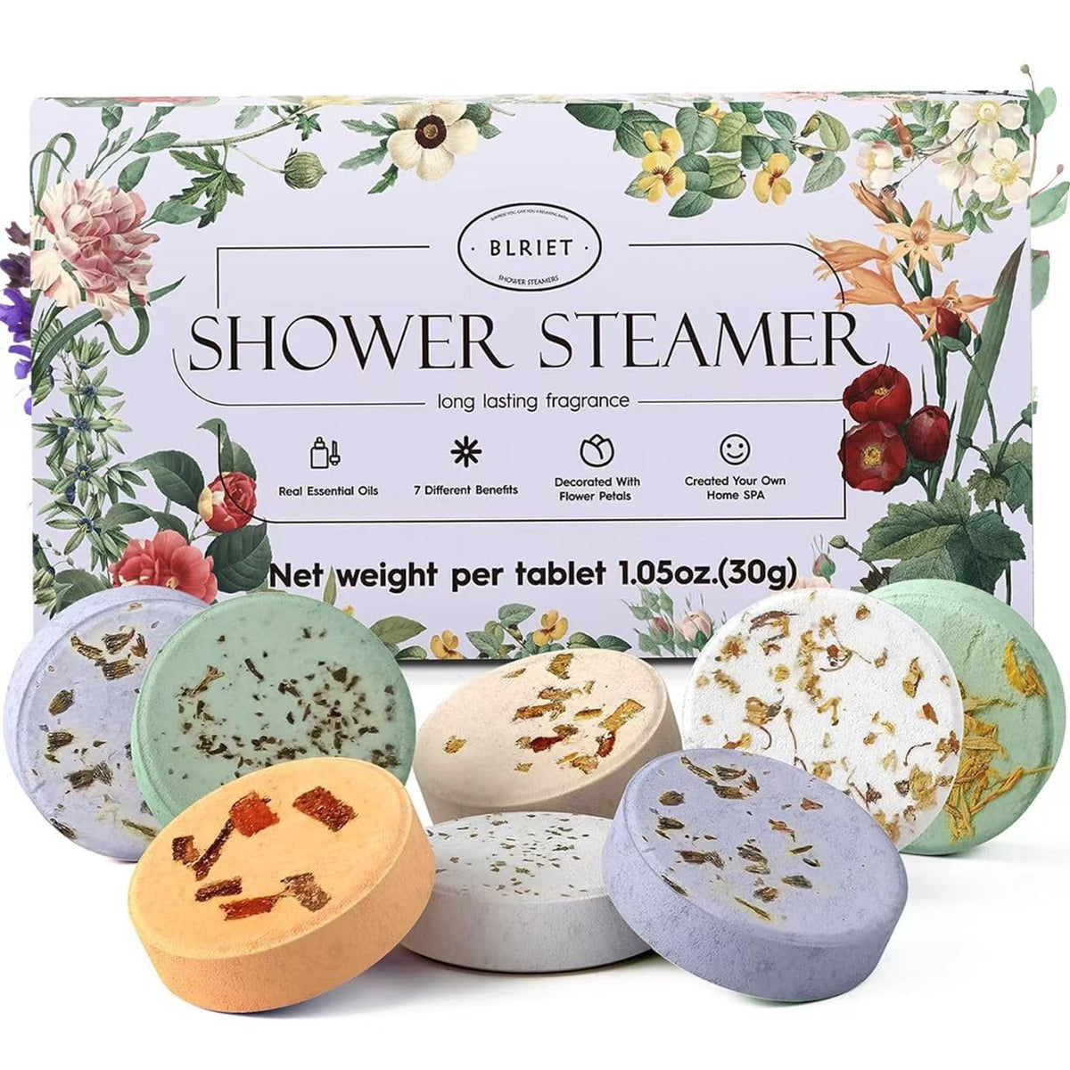 BLRIET Shower Steamers 8 pack with assorted scents