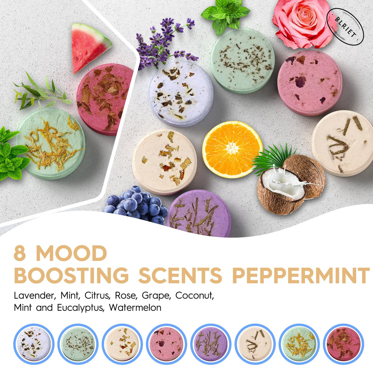 BLRIET shower steamers beautifully packaged for gifting