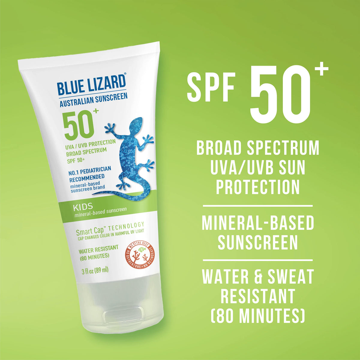BLUE LIZARD Kids Mineral Sunscreen Lotion SPF 50+ 3 oz packaging
