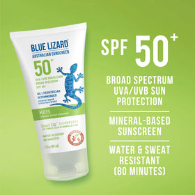 BLUE LIZARD Kids Mineral Sunscreen Lotion SPF 50+ 3 oz packaging