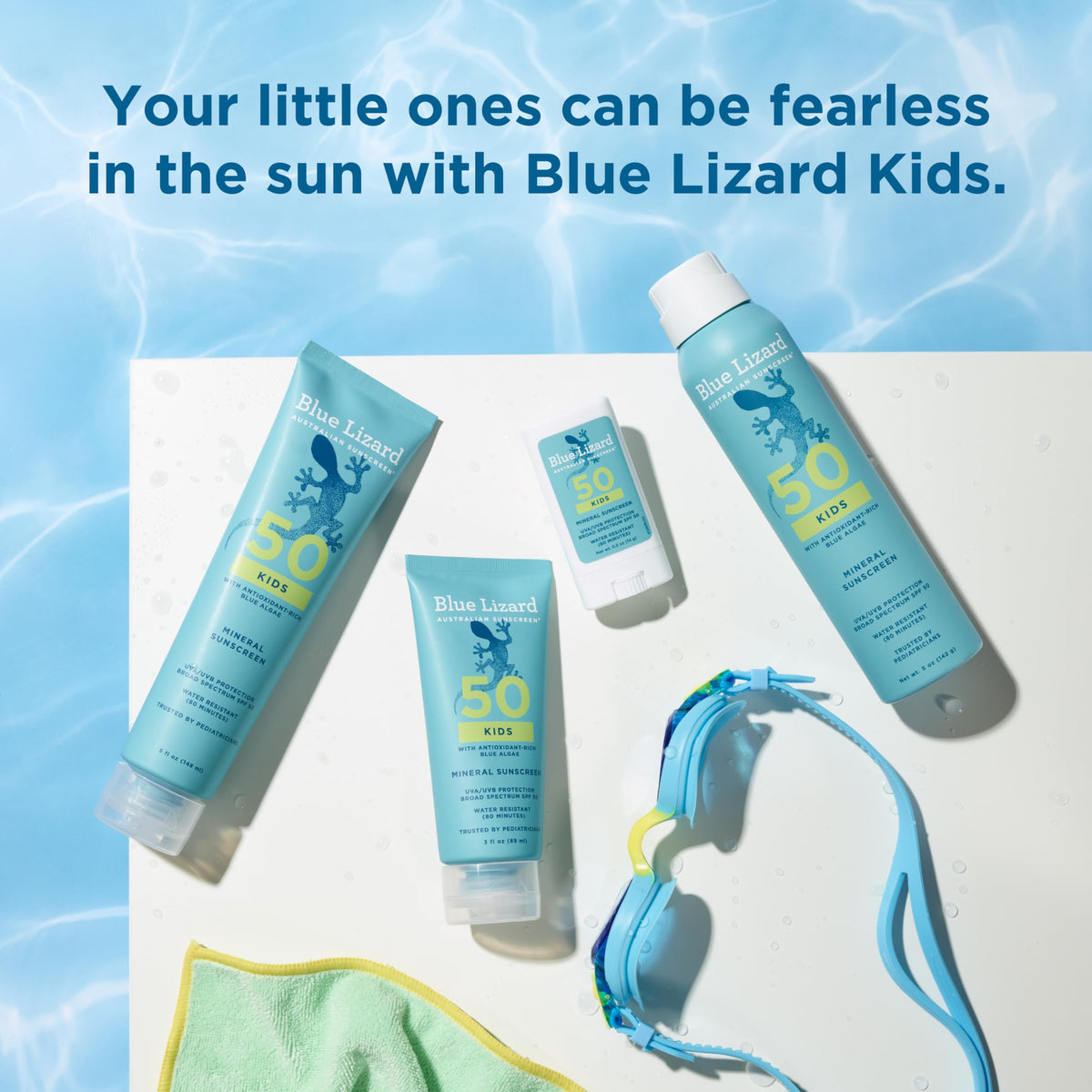 BLUE LIZARD Kids Mineral Sunscreen Lotion SPF 50 texture on hand
