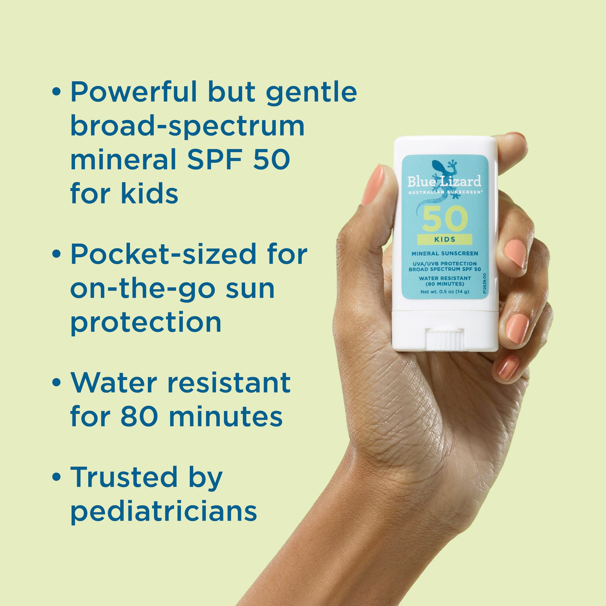 BLUE LIZARD Kids Mineral Sunscreen Stick SPF 50 packaging