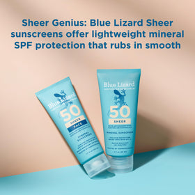 BLUE LIZARD Sheer Face Mineral SPF 50 Sunscreen Lotion texture close-up
