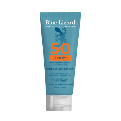 BLUE LIZARD Sport Mineral SPF 50 Sunscreen Lotion front view