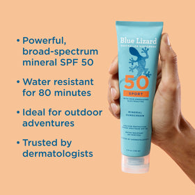 BLUE LIZARD Sport Mineral Sunscreen Lotion SPF 50 back view