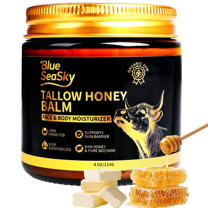 Blue Sea Sky Whipped Beef Tallow Balm 4oz front view