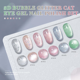 Blue shade from RARJSM Bubble Cat Eye Gel Nail Polish Set