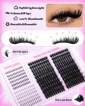 Boahankuke Fluffy Lash Clusters D Curl applied on model