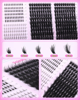 Boahankuke Fluffy Lash Clusters D Curl side view