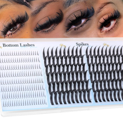 Boahankuke Lash Clusters 15-21MM D Curl spikes front view