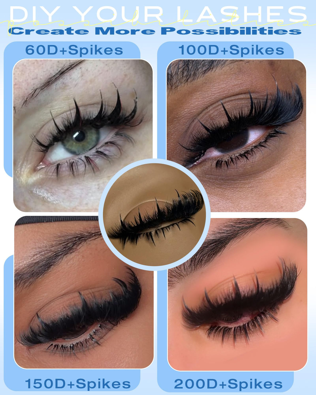 Boahankuke Lash Clusters applied on model's eyes
