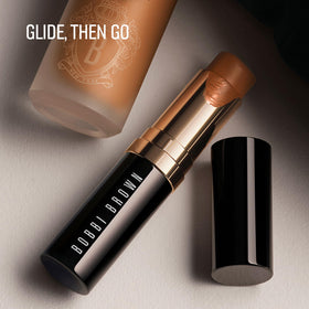 Bobbi Brown Skin Foundation Stick Cool Almond with makeup brush