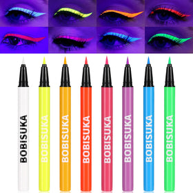 BOBISUKA UV Neon Liquid Eyeliner Set with 8 vibrant colours