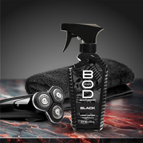 BOD man Black Fragrance Body Spray packaging front view