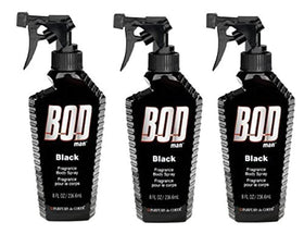 Bod Man Body Spray Black 8 oz bottle front view