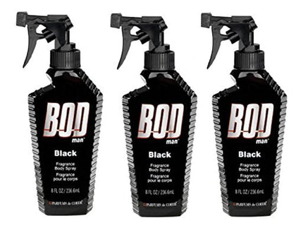 Bod Man Body Spray Black 8 oz bottle front view