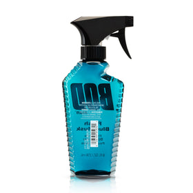 BOD man Fresh Blue Musk Body Spray with citrus fruits background