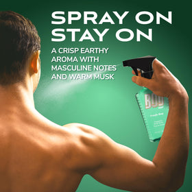 BOD man Fresh Guy Body Spray bottle held in hand