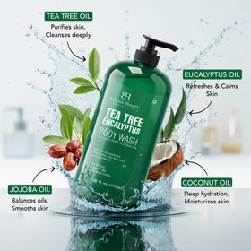 Body brush included with Botanic Hearth Tea Tree Eucalyptus Body Wash