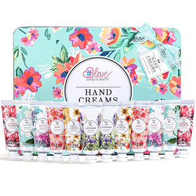 BODY & EARTH 12 Pack Hand Cream Gift Set front view with assorted scents