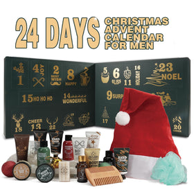 BODY & EARTH beard care products inside Advent Calendar