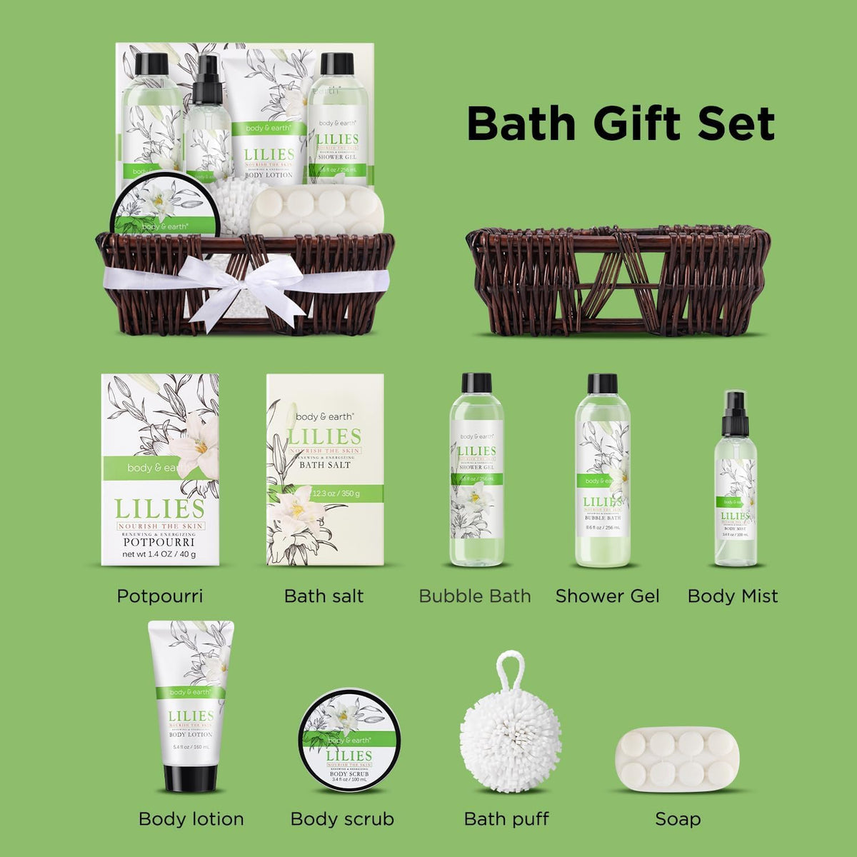 BODY & EARTH body scrub jar included in spa set