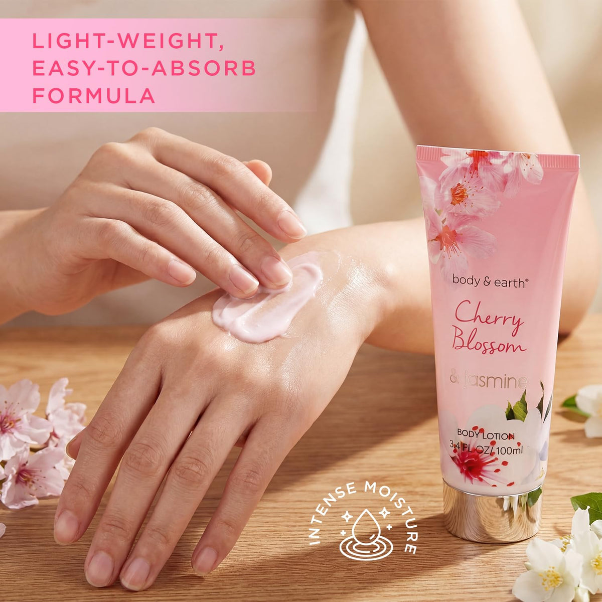 BODY & EARTH bubble bath bottle with elegant packaging
