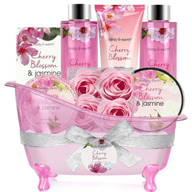 BODY & EARTH Cherry Blossom & Jasmine Bath Set front view