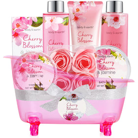 BODY & EARTH Cherry Blossom & Jasmine Spa Gift Set front view