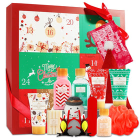 BODY & EARTH Christmas Advent Calendar 2025 front view with festive design
