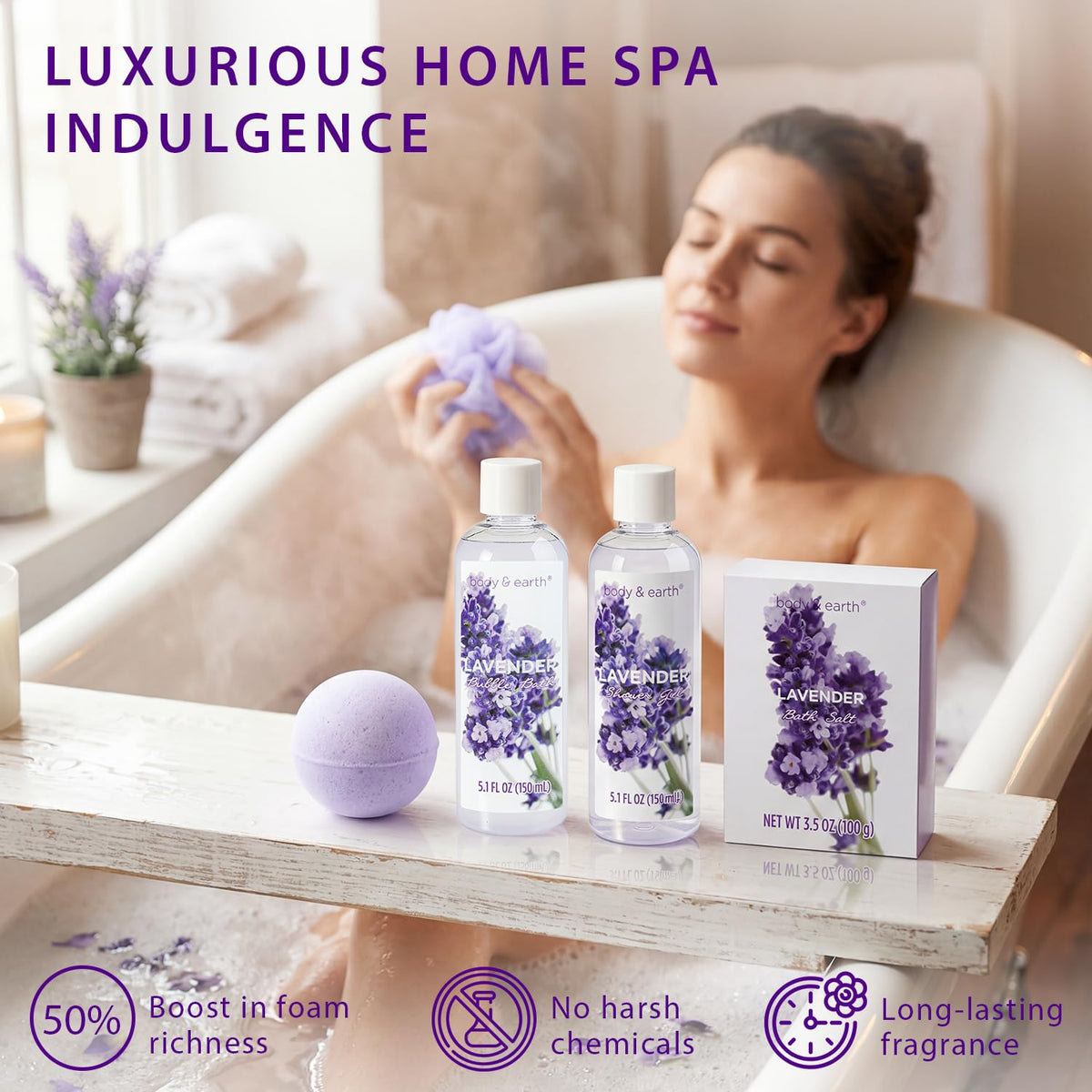 BODY & EARTH Essential Oil bottle with lavender scent