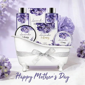 BODY & EARTH gift set with lavender and honey scent description