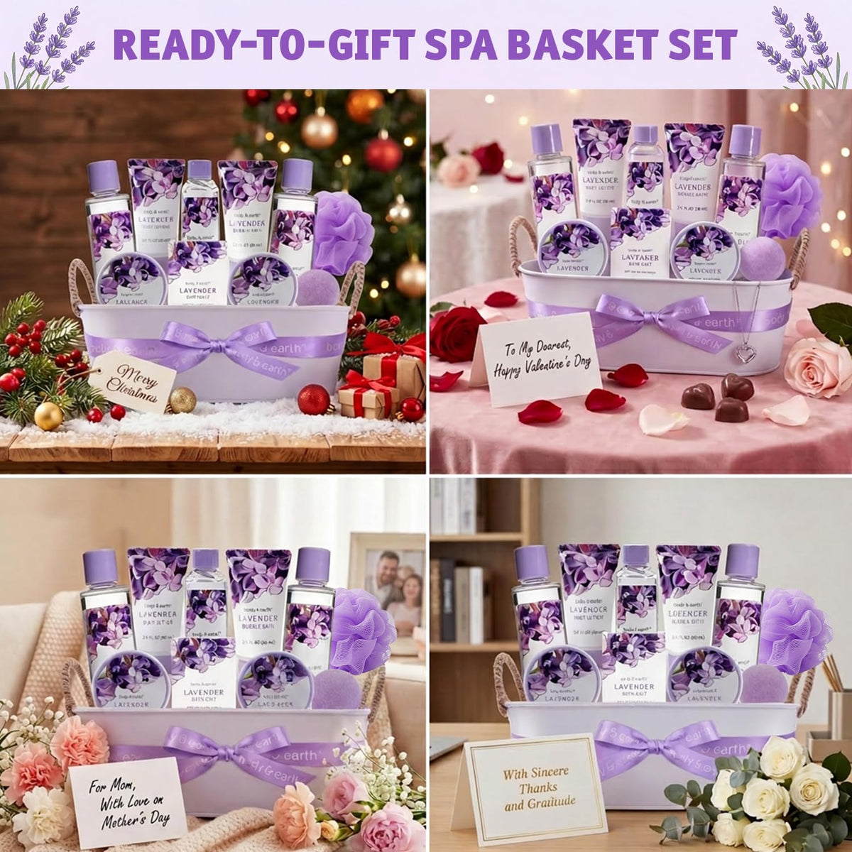 BODY & EARTH Lavender Bath Fizzies and Bath Salts
