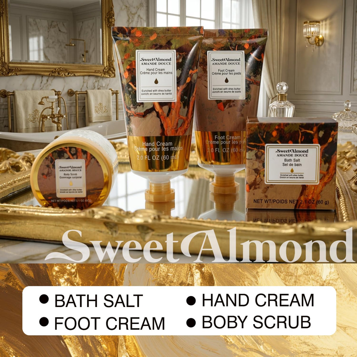BODY & EARTH # LOVE Almond hand cream tube close-up