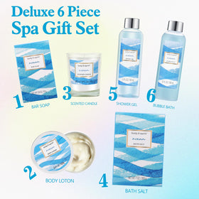 BODY & EARTH Ocean Gift Basket with shower gel and bubble bath