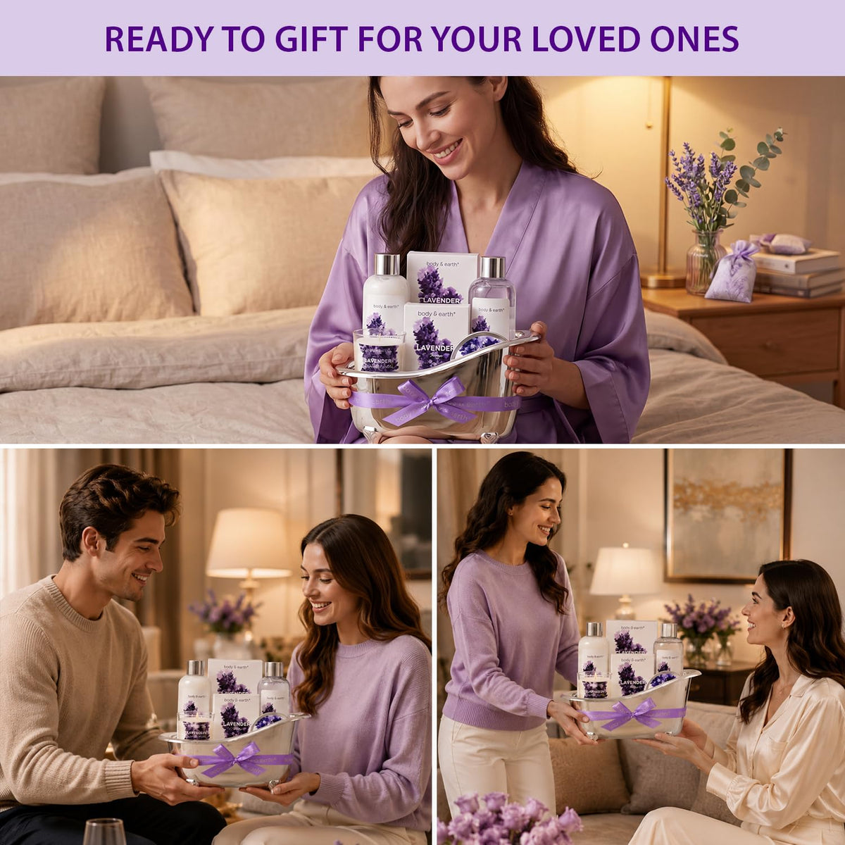 BODY & EARTH scented candle in lavender