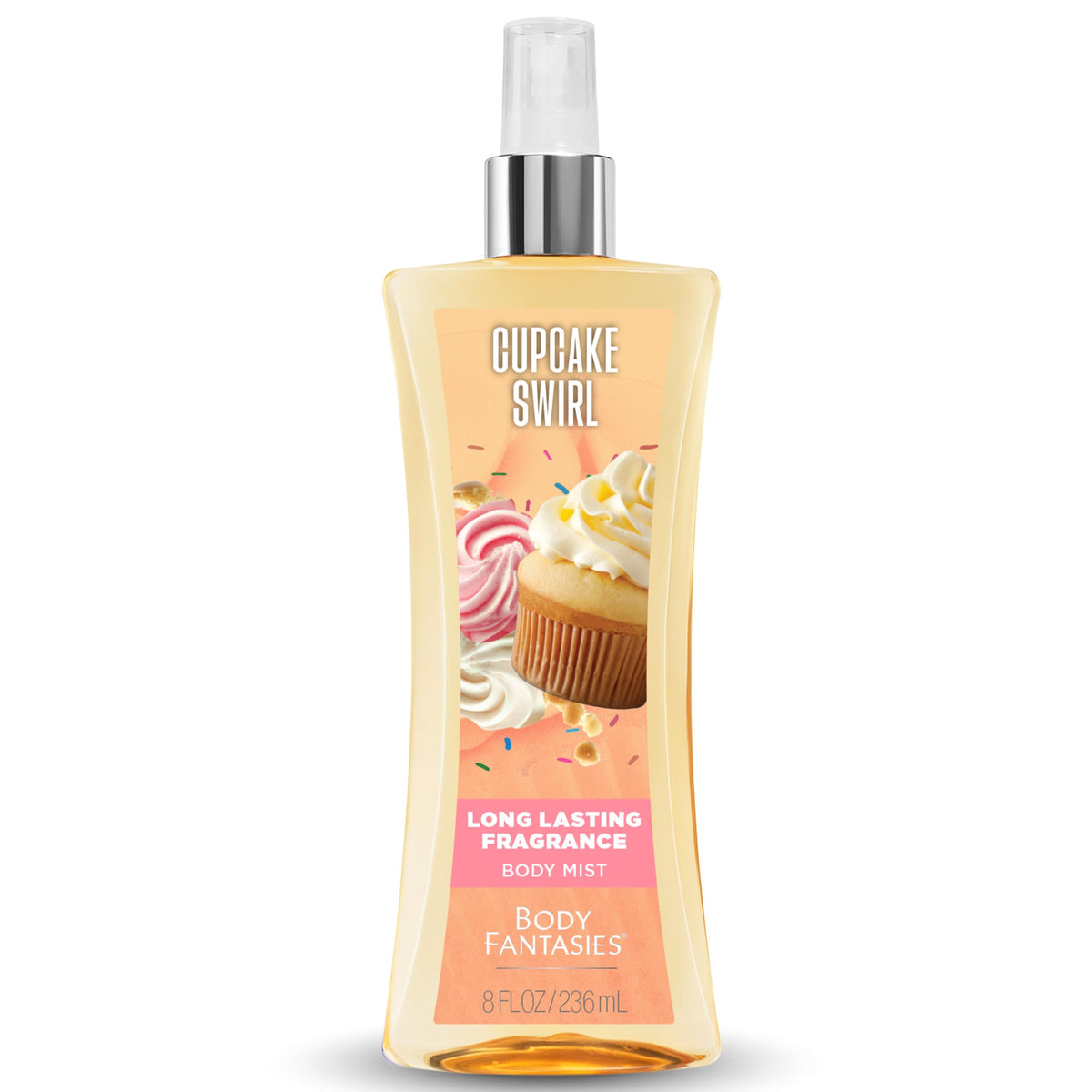 Body Fantasies Cupcake Swirl Body Spray 8 fl oz front view