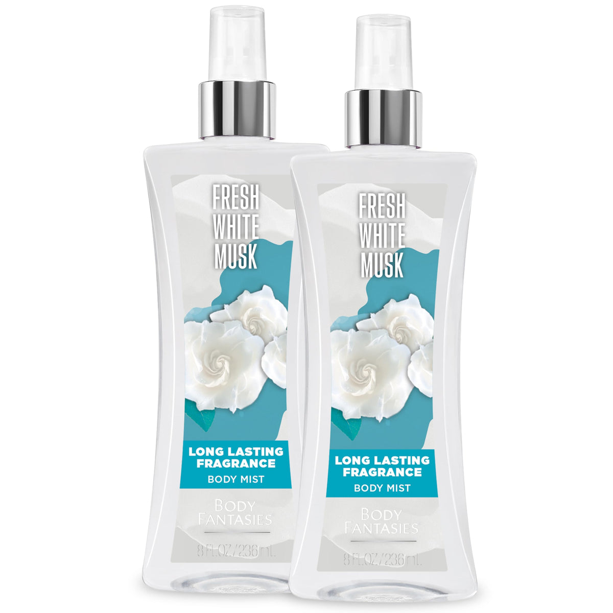 Body Fantasies Fresh White Musk Body Spray front view 8 fl oz