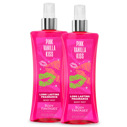 Body Fantasies Pink Vanilla Kiss Body Spray front view
