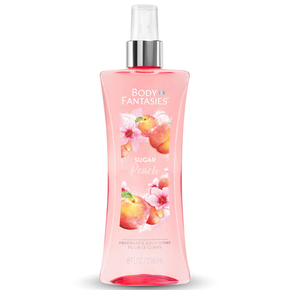 Body Fantasies Sugar Peach Body Spray 8 fl oz front view
