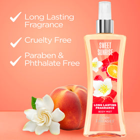Body Fantasies Sweet Sunrise Body Spray with floral background