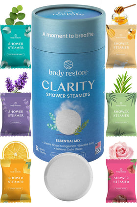 Body Restore Shower Steamers Aromatherapy 6-Pack Clarity front view