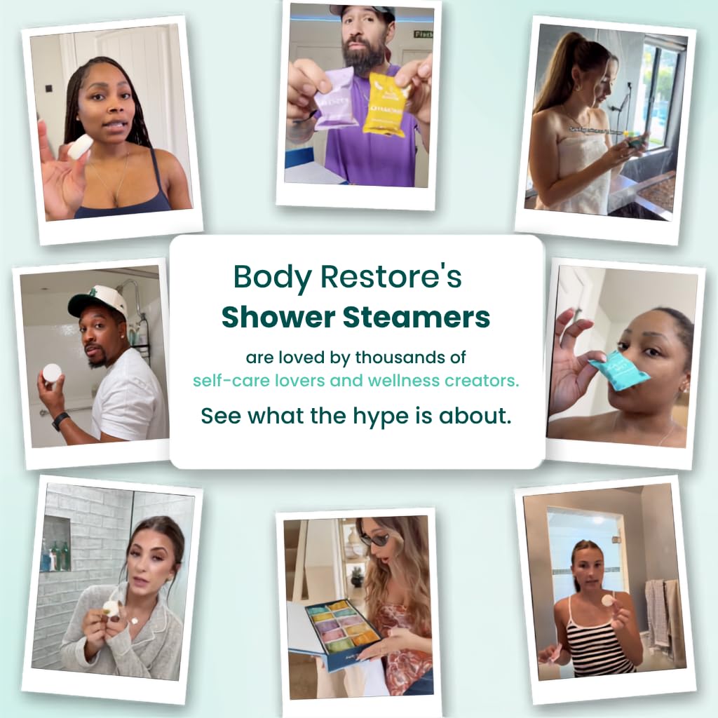 Body Restore Shower Steamers with eucalyptus and lavender scents