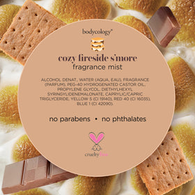 Bodycology Fireside S'more Body Mist in a bathroom setting