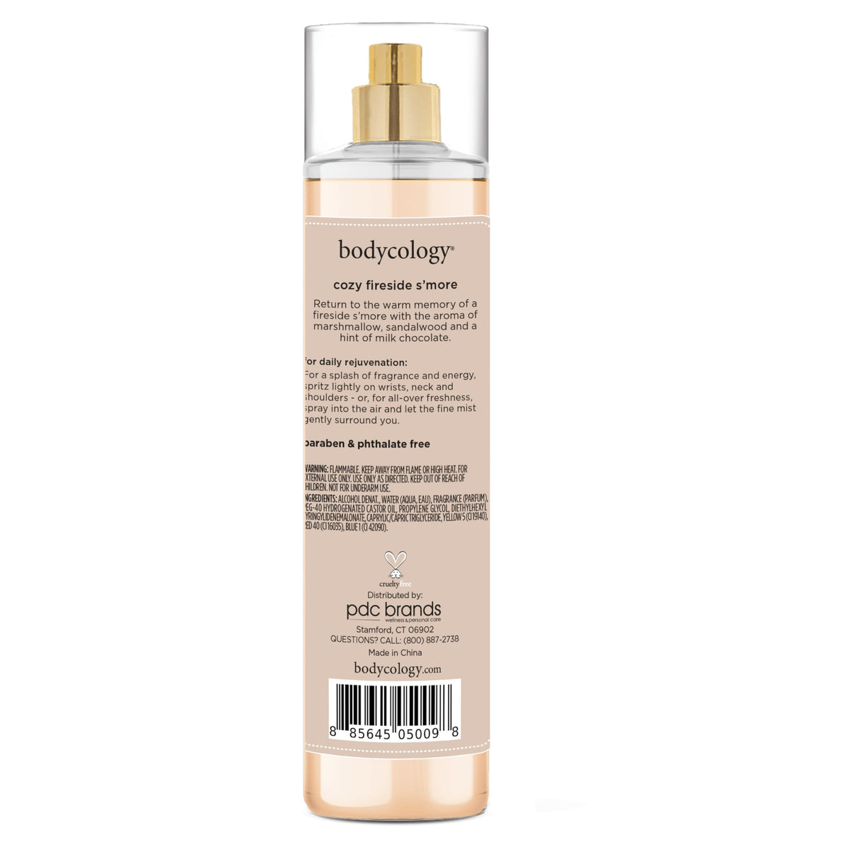 Bodycology Fireside S'more Body Mist on a vanity