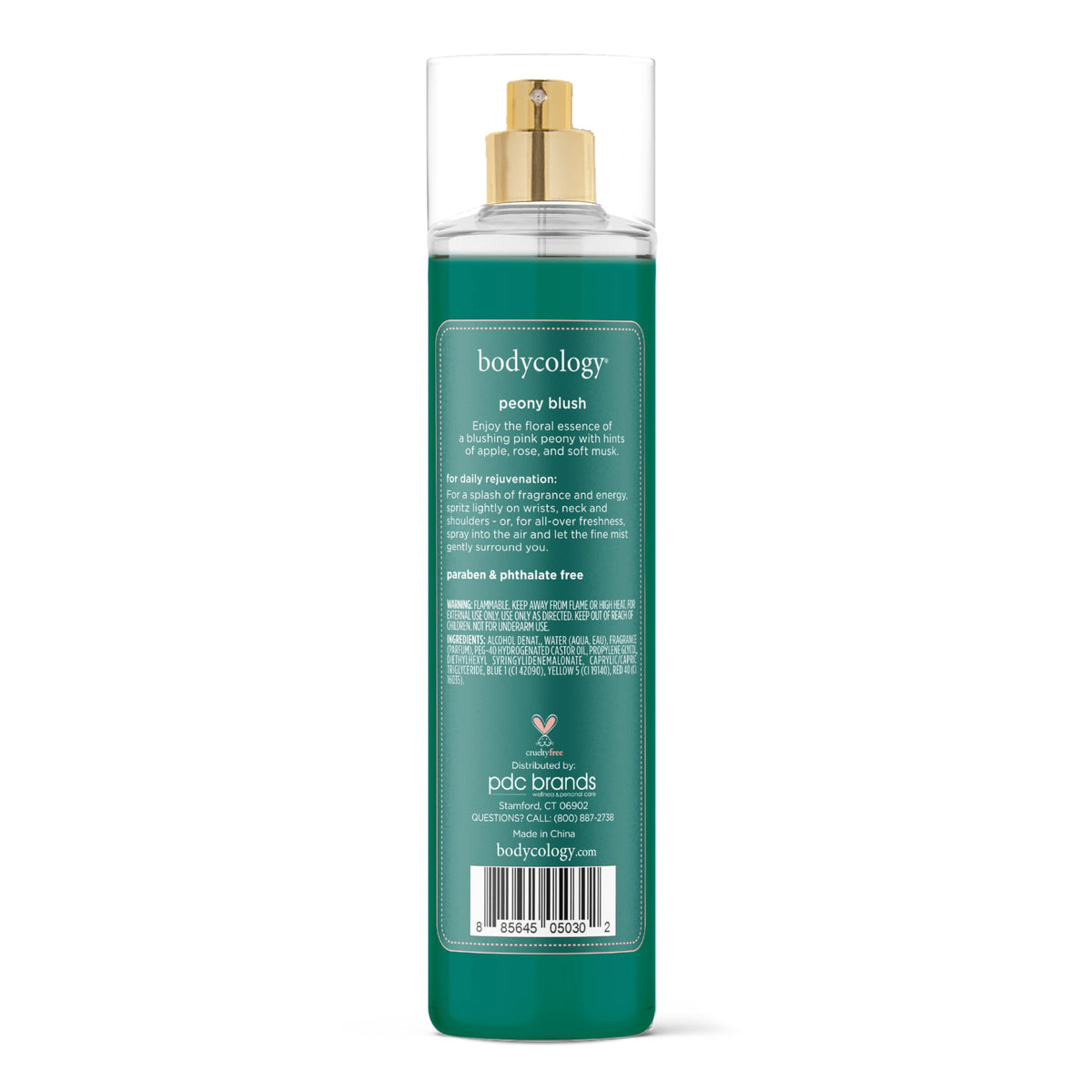 Bodycology Peony Blush Fragrance Mist packaging details